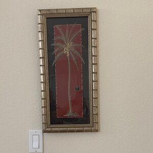 Tommy Bahama Style Tropical Palm Tree Picture in 10.5 inch x 22.75 inch Frame